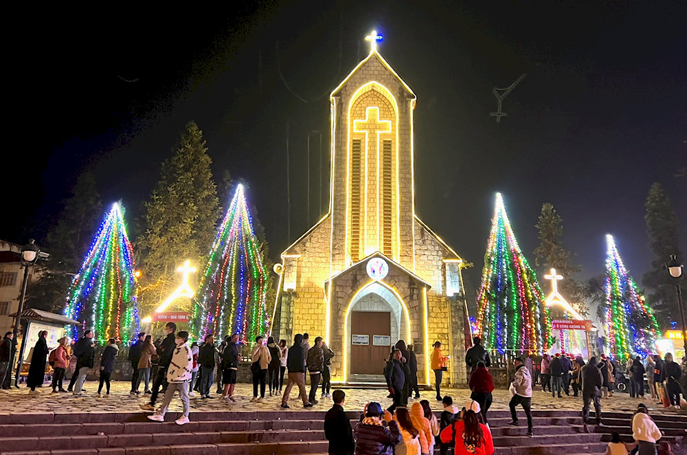 The church becomes lively and bustling during the Christmas season 